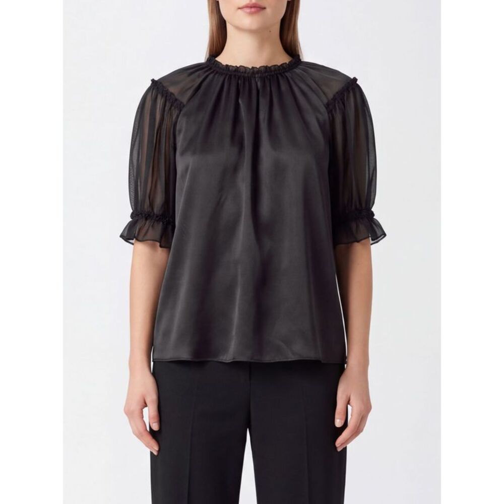 Ulla Johnson Women Alina Silk Ulla Johnson Blouse With Puff Sleeves